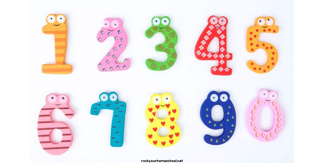 Fun number collages from zero to one.