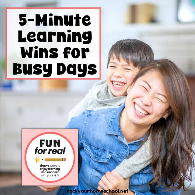 Mother and son smiling to feature How to Enjoy 5-Minute Learning Wins for Busy Days.