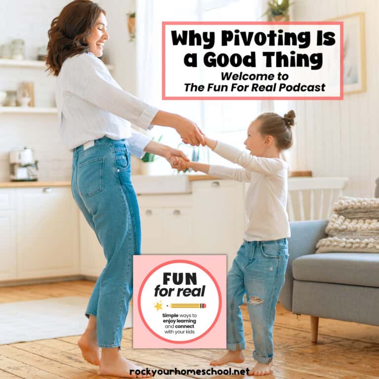 Mom and daughter dancing and spinning to feature why pivoting is a good thing for this Welcome to The Fun For Real podcast.