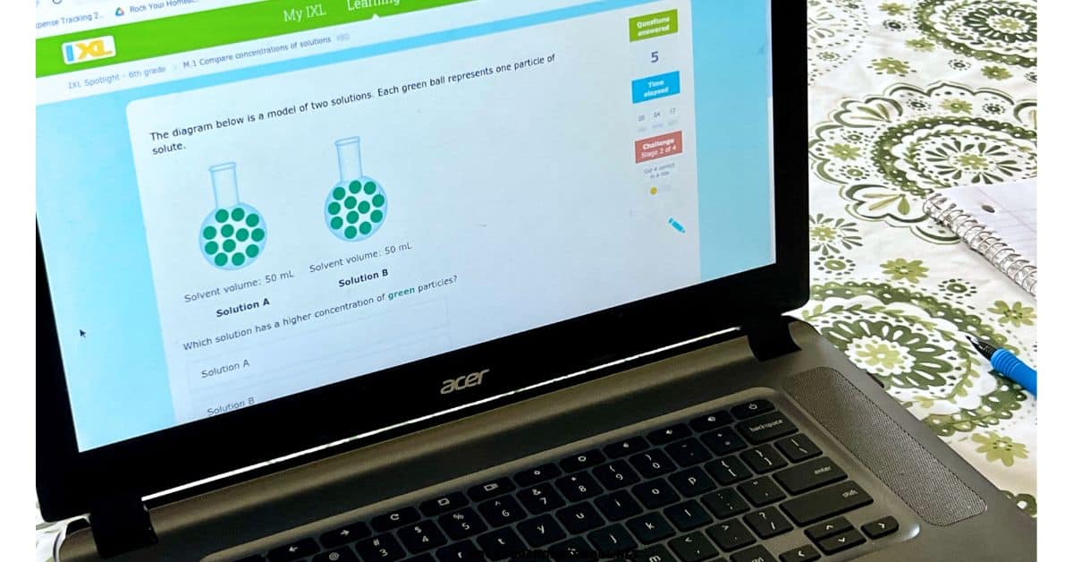 Example of 6th grade science lesson from IXL. 