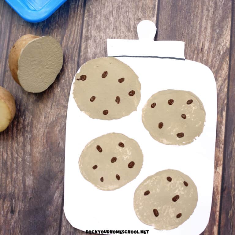 Example of potato stamp cookie jar stamp.