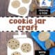 Example of cute and easy cookie jar craft with white paper, scissors, tan and brown paints, and potato.