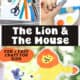 Paper, paints, paint brushes, black marker, wood craft sticks, glue stick, and scissors, child with gray paint on the thumbprint, and examples of The Lion and The Mouse puppets.