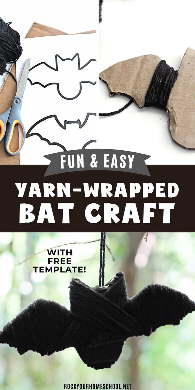 Easy Bat Craft Made With Yarn [Free Template] - Rock Your Homeschool
