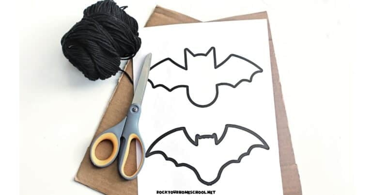 Easy Bat Craft Made With Yarn [Free Template] - Rock Your Homeschool
