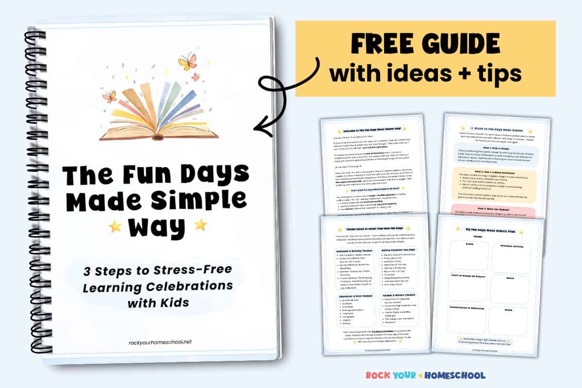 Cover of The Fun Days Made Simple Way with examples of printable pages from this free guide.
