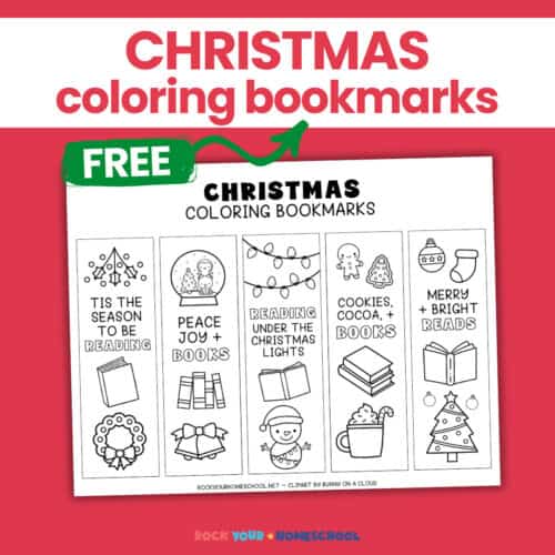 Free printable page of Christmas bookmarks to color.