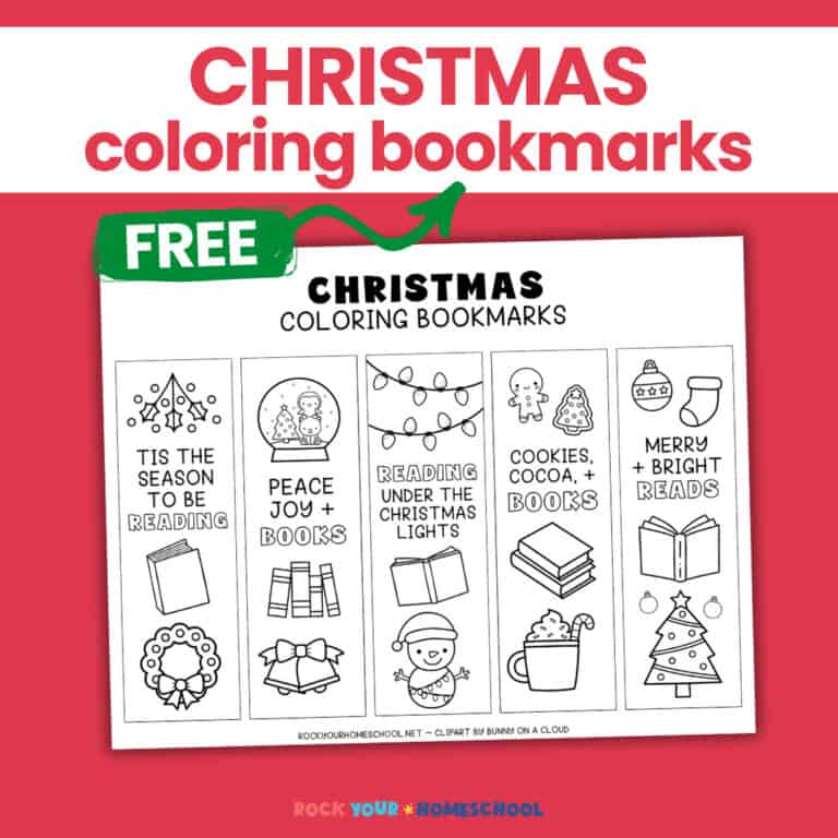 5 Free Printable Christmas Bookmarks for Kids to Color- Rock Your ...