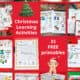 Examples of free printable Christmas learning activities for kids with games, coloring pages, word puzzles, and more.