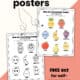 Color and black-and-white examples of free printable feelings posters featuring cute fruit characters.