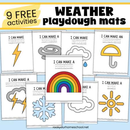 9 weather playdough mats.