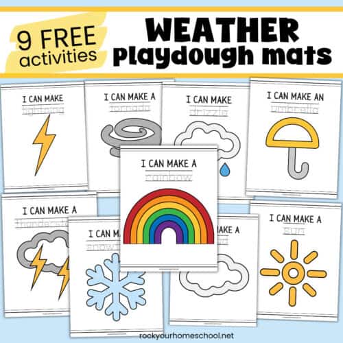 9 weather playdough mats.
