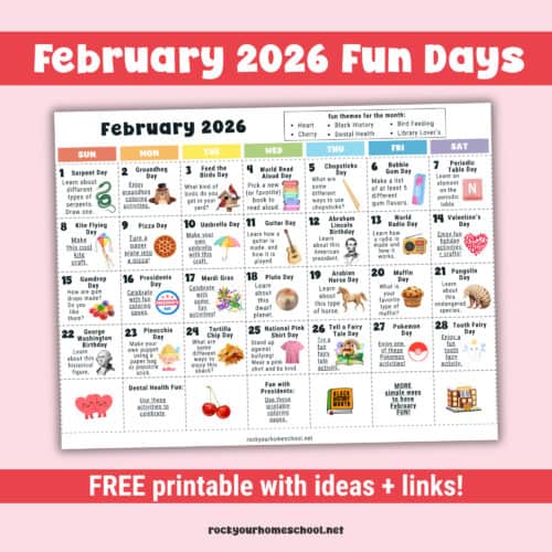 Example of free printable February 2026 Fun Days Calendar.
