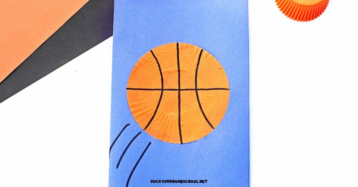 Example of cupcake liner basketball card craft.