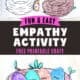 Examples of free printable empathy craft for kids featuring eggs in a nest.