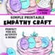 Examples of free printable empathy craft for kids featuring eggs in a nest.