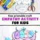Examples of free printable empathy craft for kids featuring eggs in a nest.