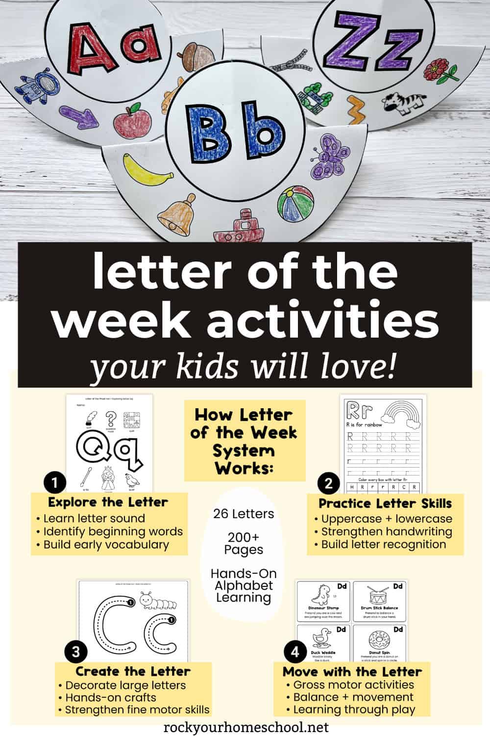 Letter of the Week Activities for Simple Alphabet Learning Fun- Rock ...
