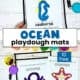 Examples of ocean playdough mats including seahorse, octopus, and starfish.