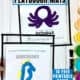 Examples of free printable ocean playdough mats featuring octopus, seahorse, and more.