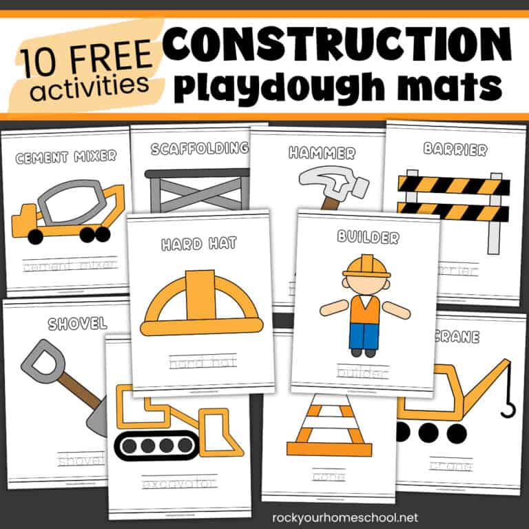 10 Free Construction Playdough Mats (With Easy Ideas to Enjoy) - Rock ...