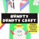 Examples of simple Humpty Dumpty craft for kids with white torn paper and construction paper.
