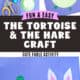 Blue construction paper, cupcake liners, markers, glue stick, and scissors plus examples of this cute fable craft featuring The Tortoise and The Hare for kids.