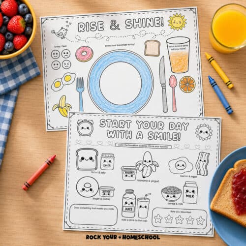 2 Breakfast Activity Placemats