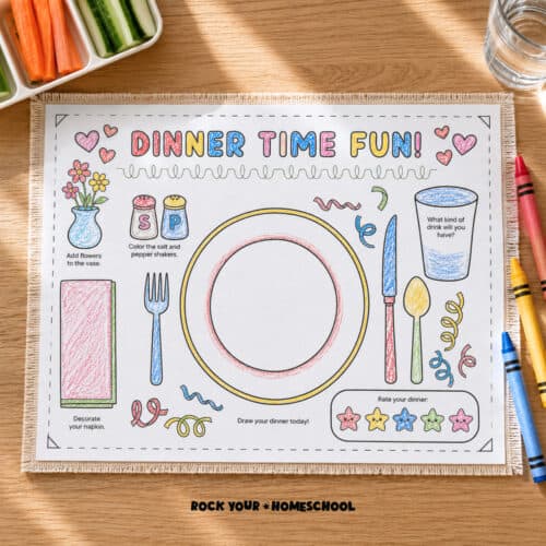 Dinner Activity Placemat