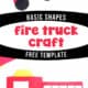 Examples of basic shapes fire truck craft for kids with free template.